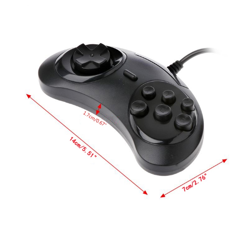 HSV Wired USB Classic Gamepad 6 Buttons Game Controller Joypad Handle for SEGA MD2