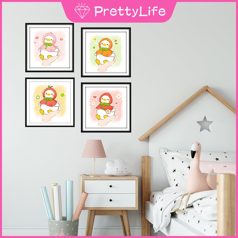 Bộ Tranh Đính Đá 5D Họa Tiết Chú Vịt Hoạt Hình Độc Đáo Kích Thước 40X50CM DIY Dùng Trang Trí