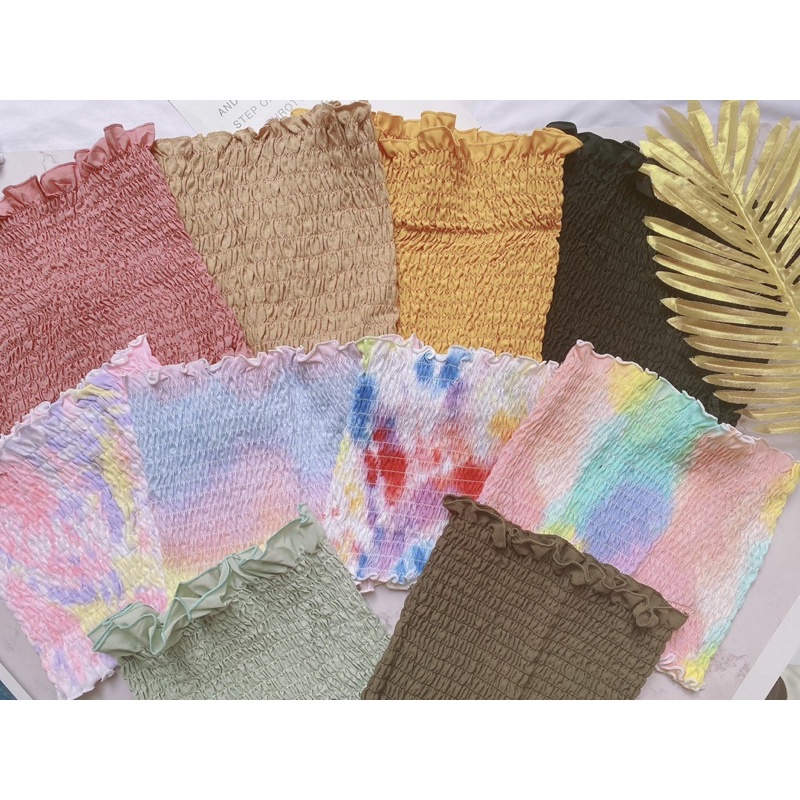 ÁO ỐNG VOAN NHÚNG cực xinh , dễ mix đồ đi chơi