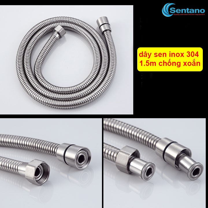 [TOÀN BỘ INOX] Bộ Sen cây tắm đứng NÓNG LẠNH INOX 304 Sentano (Kiểu tròn) HÀNG ĐÚC cao cấp - Lõi chia nước lớn chảy mạnh