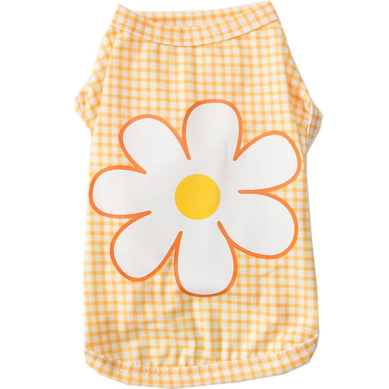 &lt;cutepethome&gt;Áo Không Tay In Hoa Nhỏ Phong Cách Hàn Quốc Mùa Hè Xuân Hè Hàng Mới Dành Cho Thú Cưng