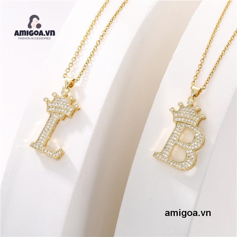 ✨✨Vòng cổ Mặt 26 Chữ Cái Tiếng Anh Đính Kim Cương Đơn Giản Thời Trang