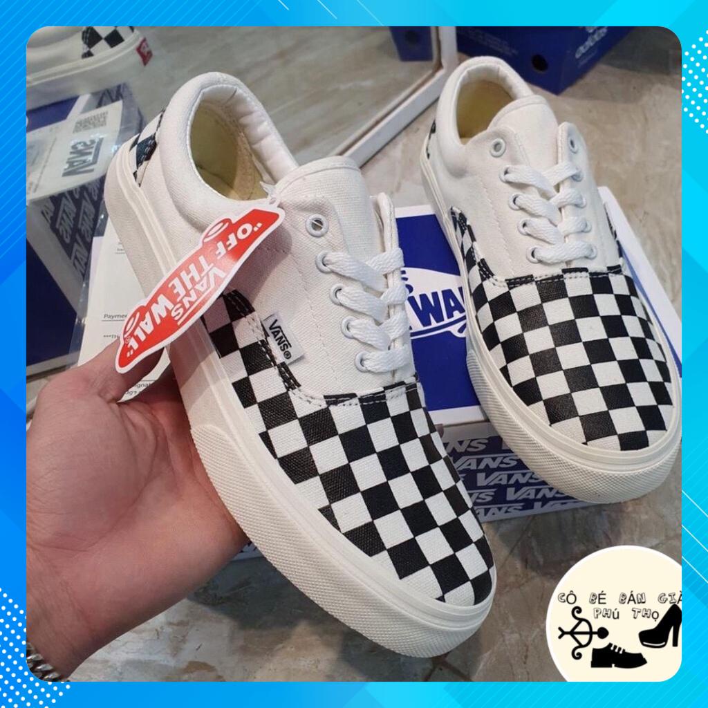 Giày thể thao vans caro buộc dây QC giày classic chính hãng dễ phối đồ đi chơi đi học du lịch