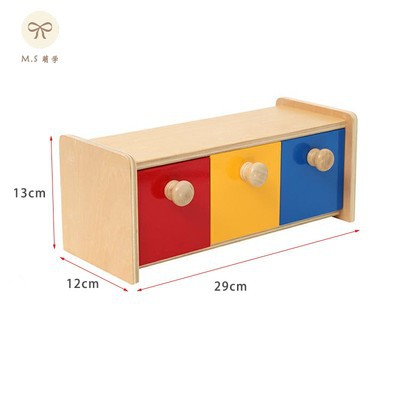 💖Giảm 10%💖  - Đồ Chơi Gỗ Hộp Màu 3 Ngăn - Giáo Cụ Montessori