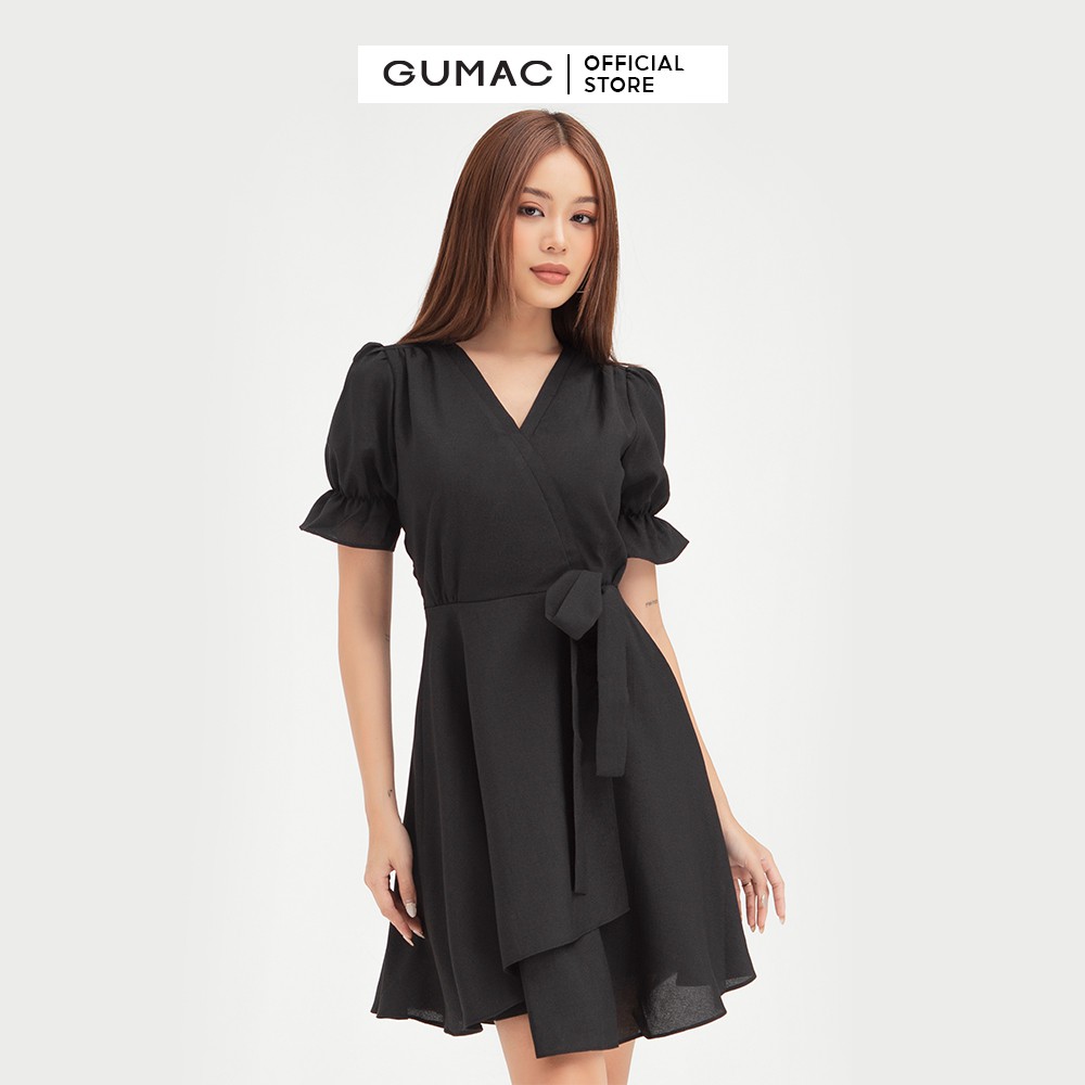 [Mã MABR07062 giảm 8% tối đa 50K đơn từ 249K] Đầm xòe nữ đắp tà nơ eo GUMAC thiết kế trẻ trung đủ màu DB452 | BigBuy360 - bigbuy360.vn