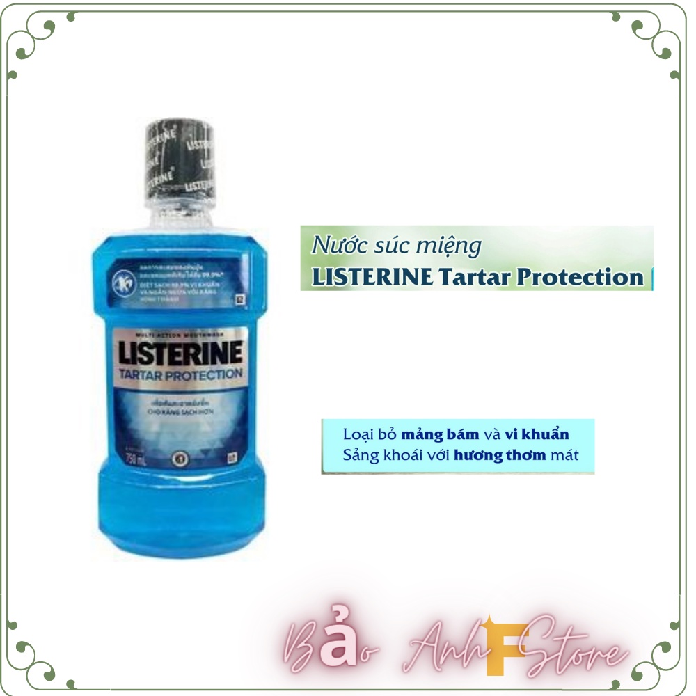 Nước súc miệng LISTERINE 250ml - 750ml Xanh Dương Tartar Protection