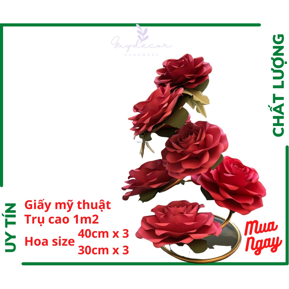 Trụ hoa giấy mỹ thuật, hoa giấy trang trí Guydecor TH004