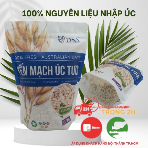 Yến Mạch Úc tươi Cán Dẹt (Cán Mỏng) .Nguyên Chất Nhập Khẩu Úc. Khối lượng 1 kg.