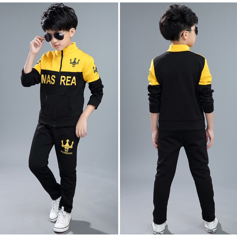 Bộ áo khoác + quần dài phong cách thể thao cho bé trai 4-12 tuổi