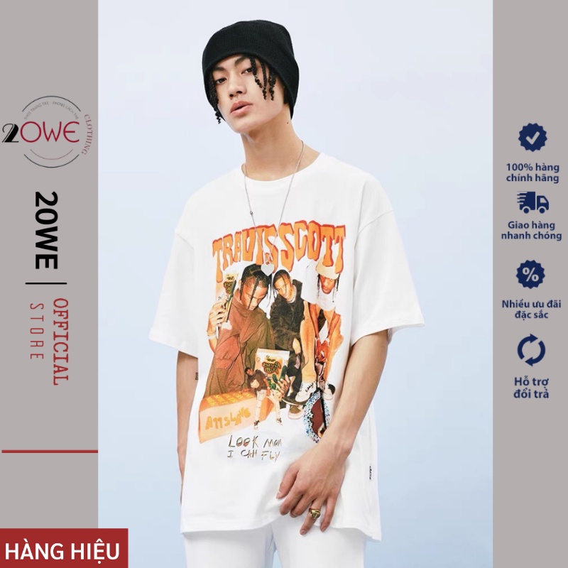 [20WE TREND ÁO HÈ THU  2022] Áo Thun Travisscott Nam Nữ Form Rộng Unisex Áo Phông Chất Cotton Cao Cấp Top Xu Hướng