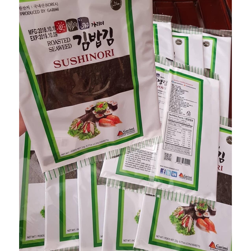 Combo 10 lá rong Biển Loại Dai Ngon  + Mành tre Cao Cấp