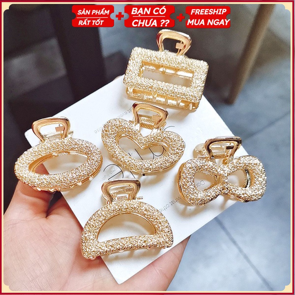 Set 5 kẹp tóc càng cua Hàn Quốc xi vàng cực đẹp - hàng hot trend .