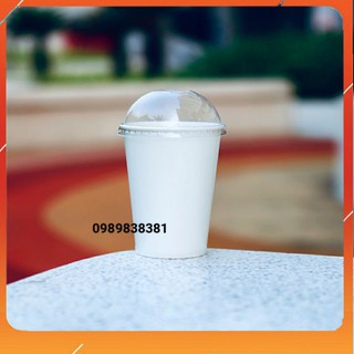 Cốc giấy nắp cầu 400ml 12oz 50 cái đựng cafe trà sữa take away