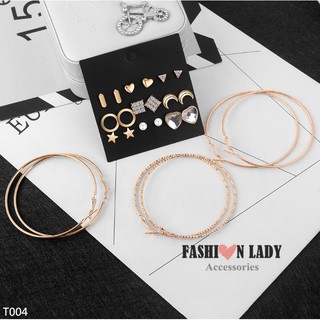 COMBO 12 BÔNG TAI KHUYÊN TAI FASHION LADY THỜI TRANG