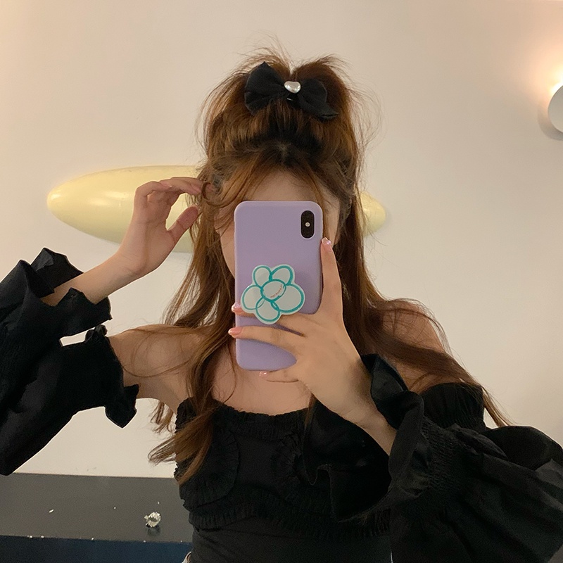 Kẹp Tóc Hình Nơ Màu Laser Đính Ngọc Trai Thời Trang Mùa Hè 1 Cái Cho Nữ