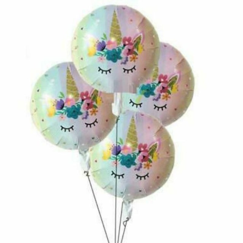 Bong bóng lá nhôm hình kỳ lân hoạt hình 18 inch trang trí tiệc sinh nhật cho bé