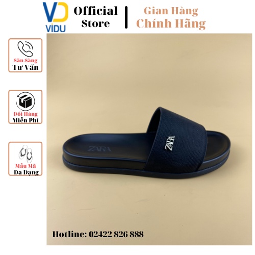 Dép nam thời trang ZARA ViDu 21107  màu đen đính logo êm chân chống thấm nước