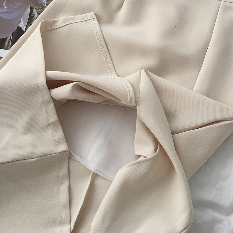 Chân váy Midi dài Lưng cao 2 lớp Xẻ sau Màu trơn Dáng chữ A Ulzzang Hàn Quốc
