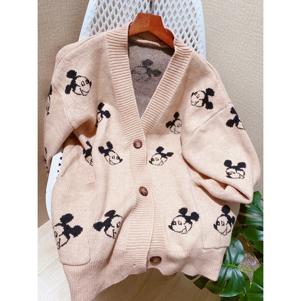 Cadigan Len Hoạ Tiết Mickey Dễ Thương