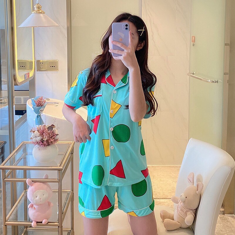 BỘ ĐỒ NGỦ PIJAMA NGẮN TAY CHẤT LIỆU THOÁNG MÁT (có sẵn+đủ size) | BigBuy360 - bigbuy360.vn