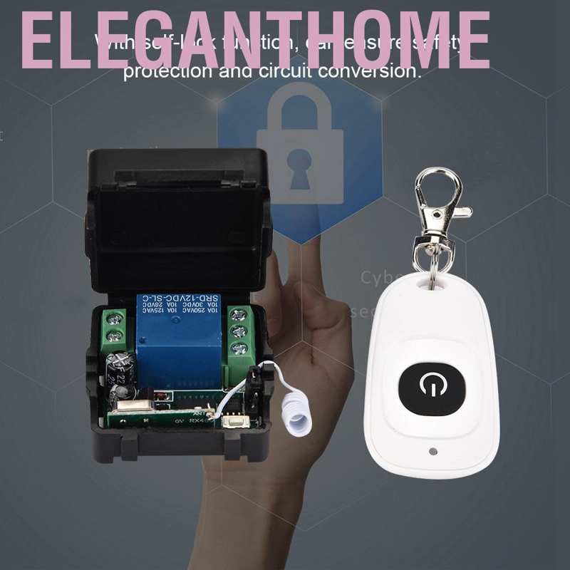 Eleganthome 1Channel Wireless Remote Control White Button Switch  Receiver Relay Module
