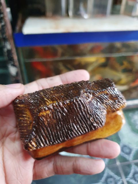 NHÀ LÁ TRÁNG MEN TRANG TRÍ HỒ CÁ NON BỘ 8x4x4CM