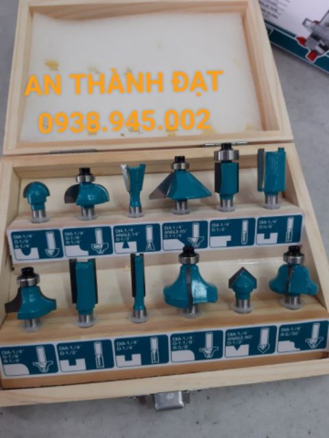 BỘ 12 MŨI PHAY CỐT 6.3MM TOTAL TACSR0104121