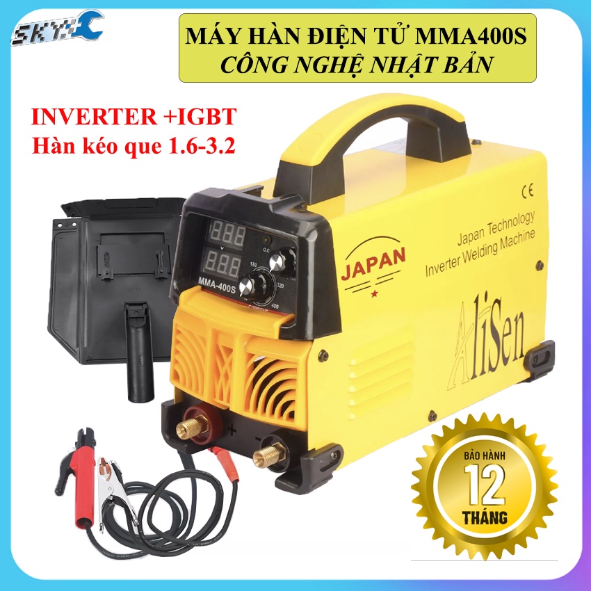 Máy hàn điện tử ALISEN MMA400S- công nghệ Nhật Bản- tiết kiệm điện năng- bảo hành 1 năm