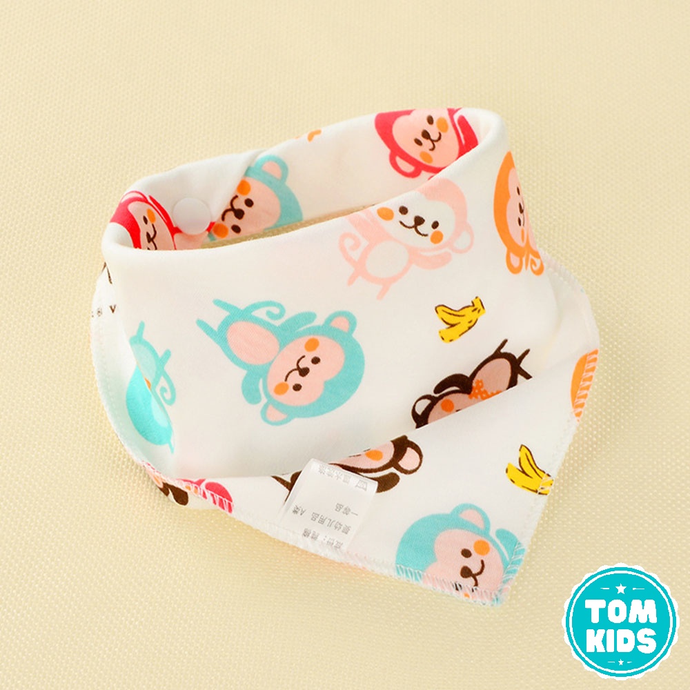 Khăn Tam Giác Quàng Cổ Cho Bé, Khăn Có Cúc Bấm Chất Liệu COTTON Cho Bé Yêu Mã PK-002