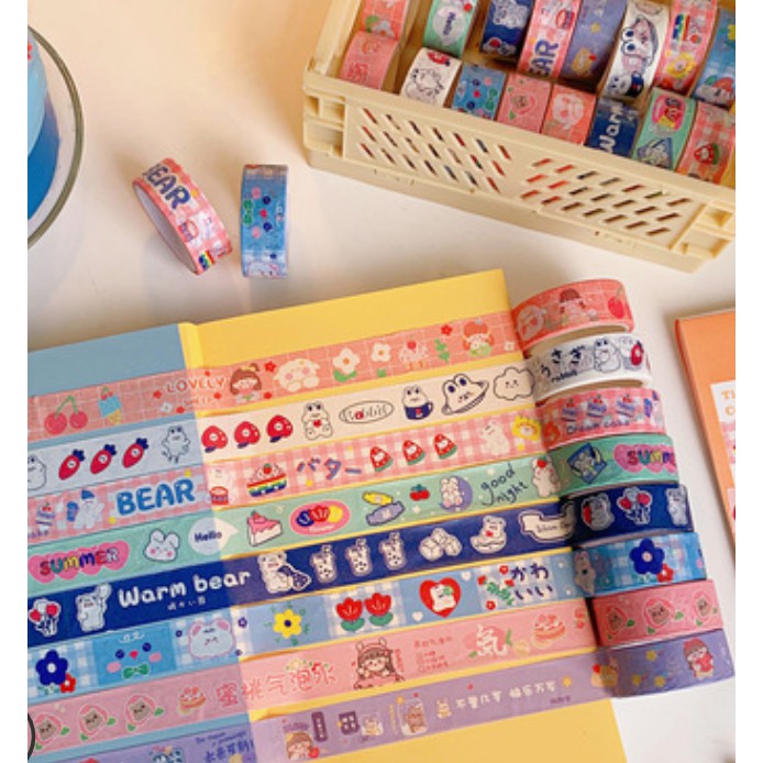 Băng dán Hàn quốc Sticker Trang Trí DIY - Washi tape phong cách Hàn