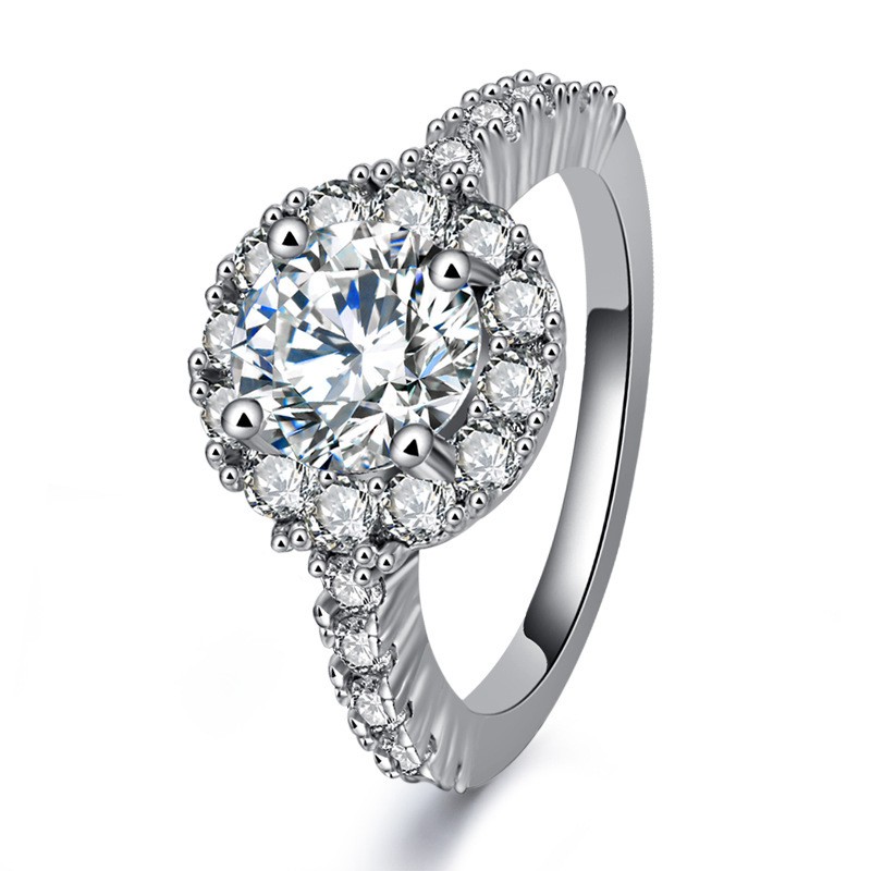 Nhẫn Đeo Tay Kim Loại Đính Đá Màu Thanh Lịch Cho Nữ