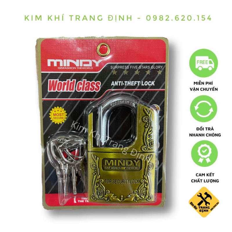 Khoá treo đồng chống cắt 60mm Mindy chính hãng