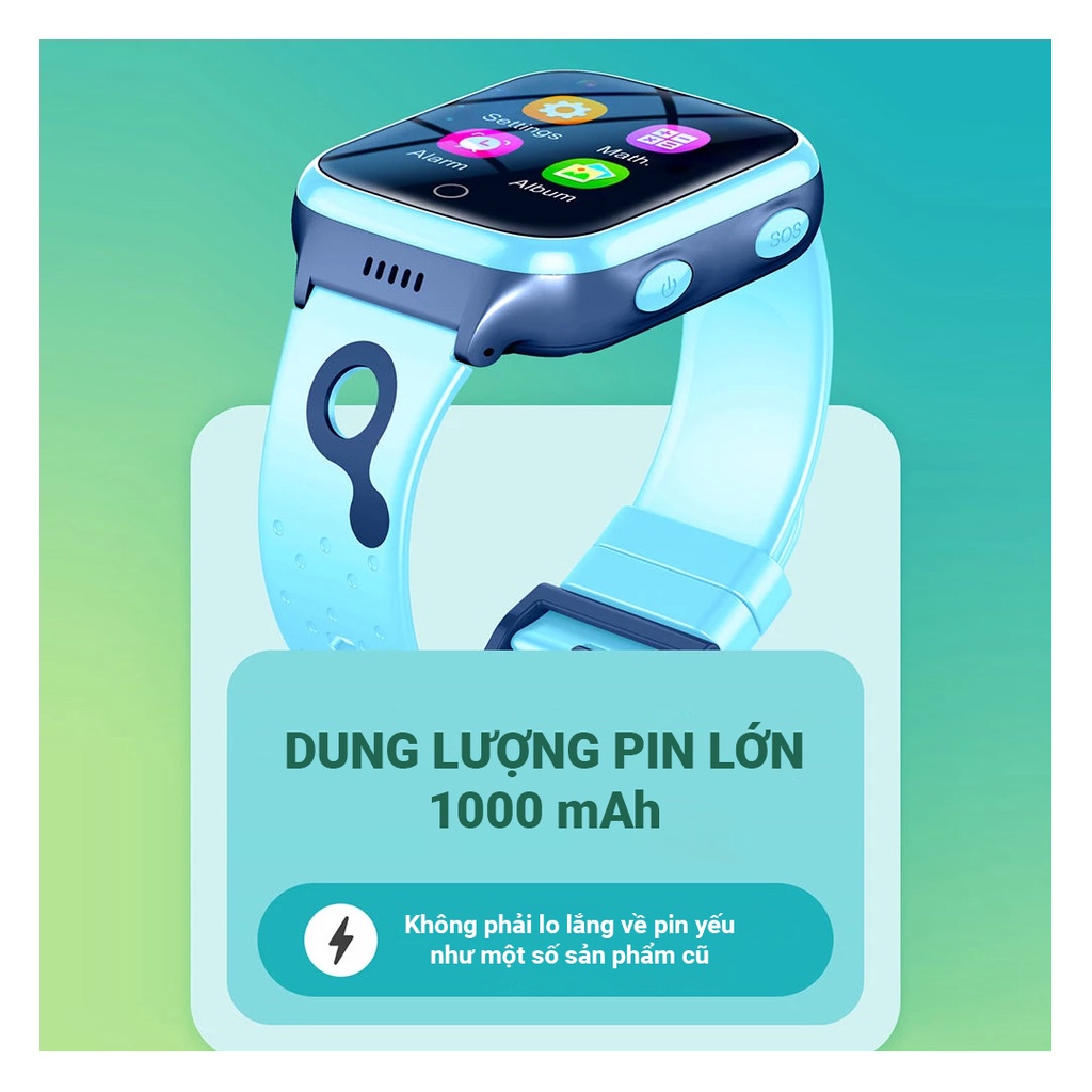 Đồng hồ định vị GPS trẻ em Smart Watch Kid 4G OSUN, pin 1000 mAh, video call, voice chat, chống nước, chụp ảnh từ xa
