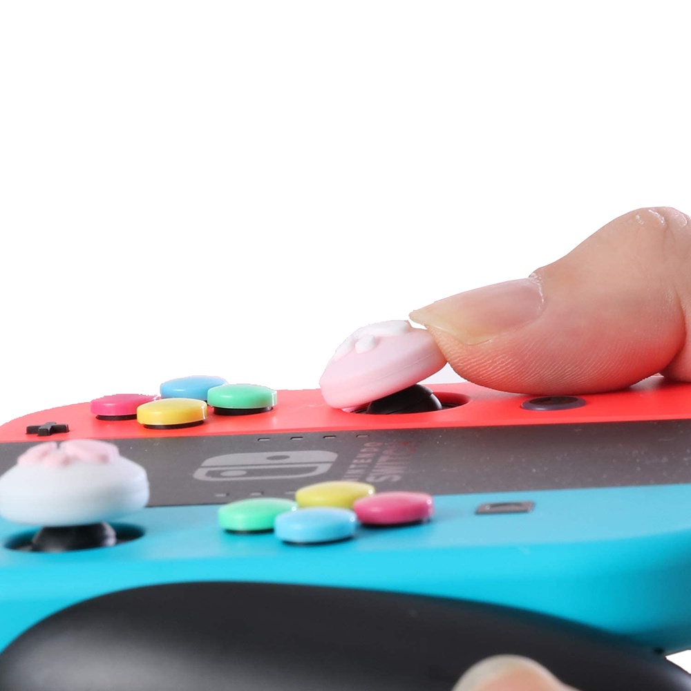 Bộ 10 Nút Bọc Nút Bấm Hình Dấu Chân Cho Tay Cầm Chơi Game Nintendo Switch OLED / Switch