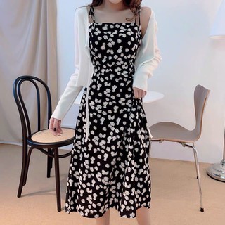 ĐẦM MAXI HOA CÚC 2 DÂY