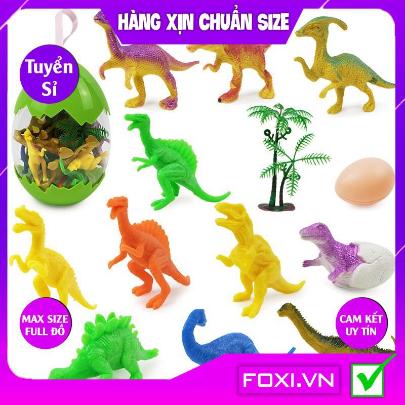 Bộ đồ chơi trứng Khủng Long Foxi-Mô hình nhựa dẻo-siêu bền-sưu tầm-chơi trong nhà-màu sắc bắt mắt-HÀNG  LOẠI TO