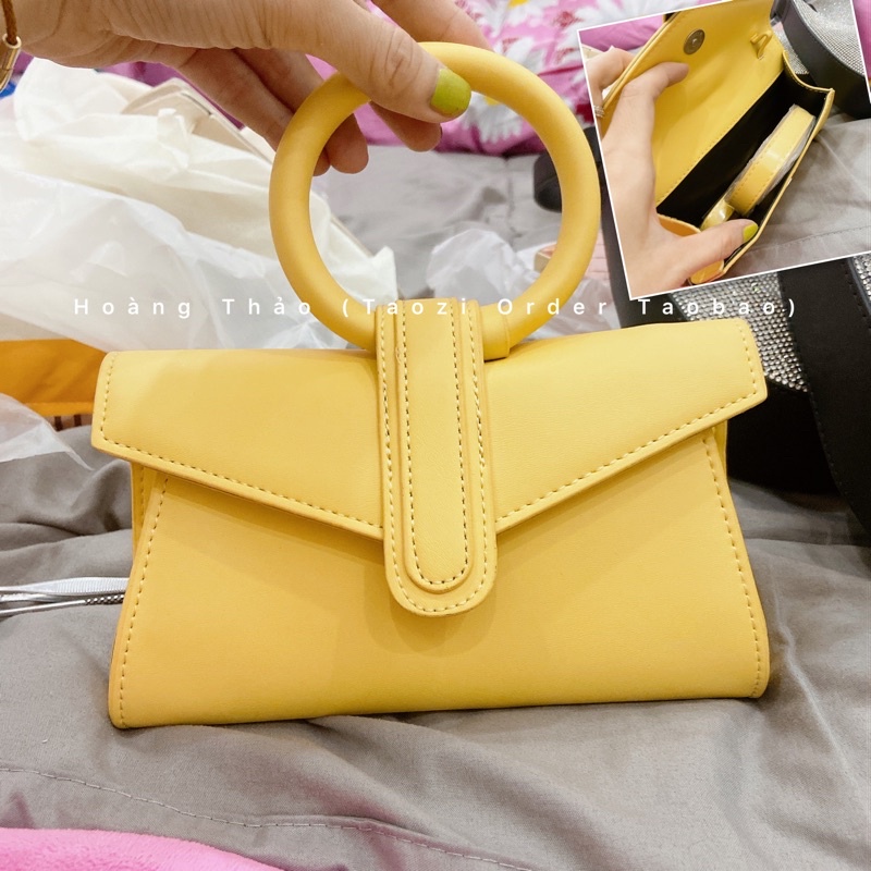 Túi đeo chéo quai xách tròn nắp gặp màu neon siêu đẹp ♥️