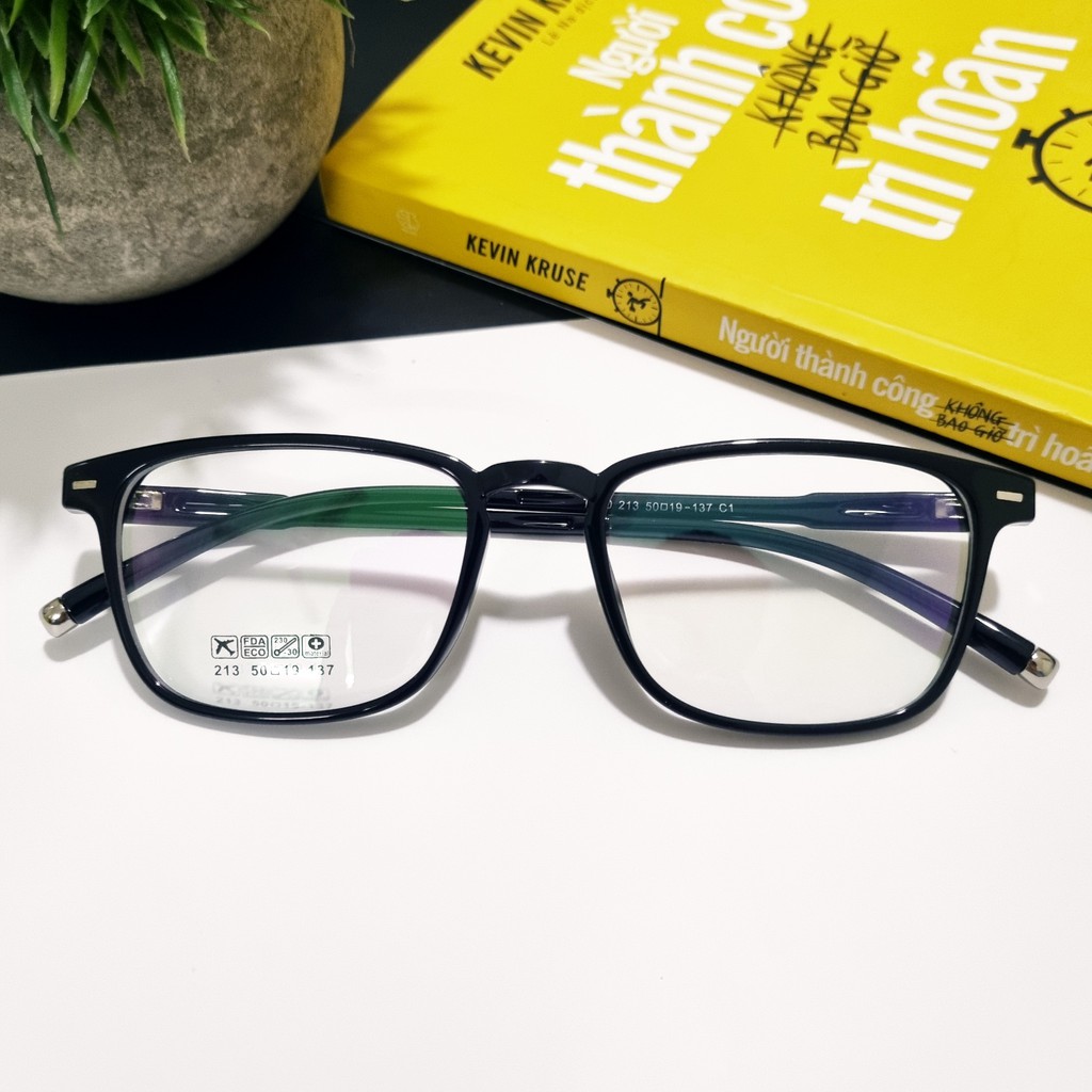 Gọng kính nữ Glasses Garden chữ nhật nhựa dẻo 213 - Có lắp mắt cận theo yêu cầu