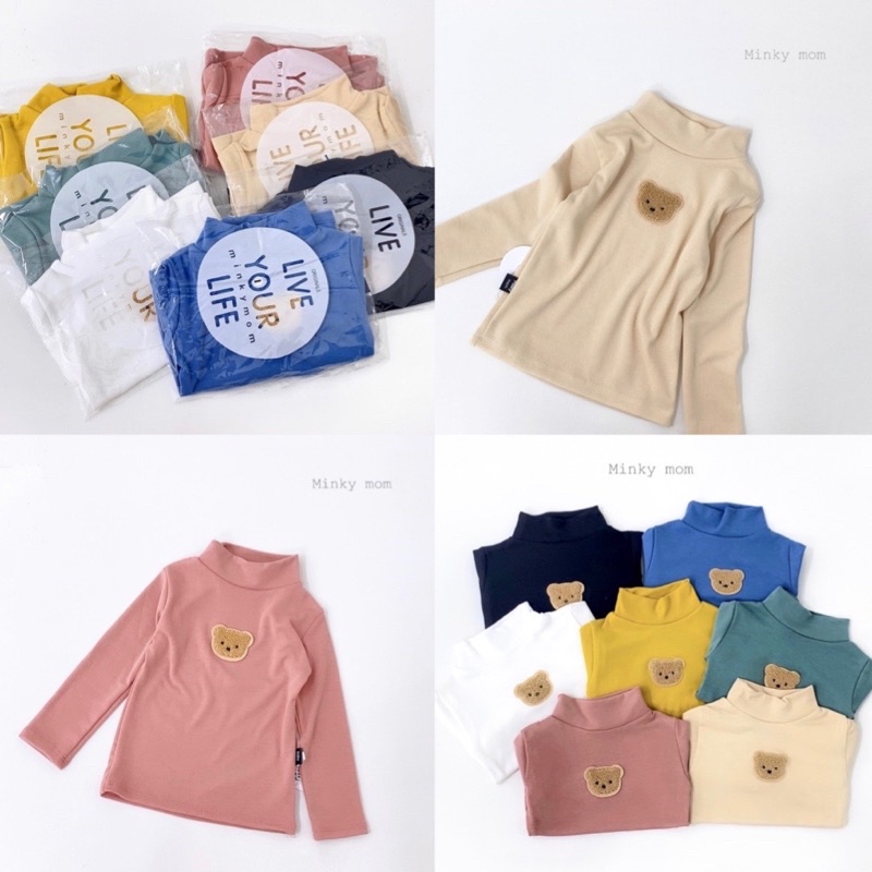 ÁO COTTON LEN GẤU CỔ 3P SIÊU DÀY ĐẸP CHO BÉ