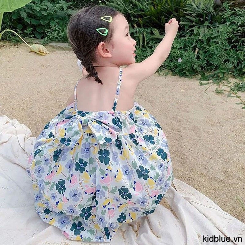 Đầm Công Chúa Họa Tiết Hoa Nhí Xinh Xắn Cho Bé Gái