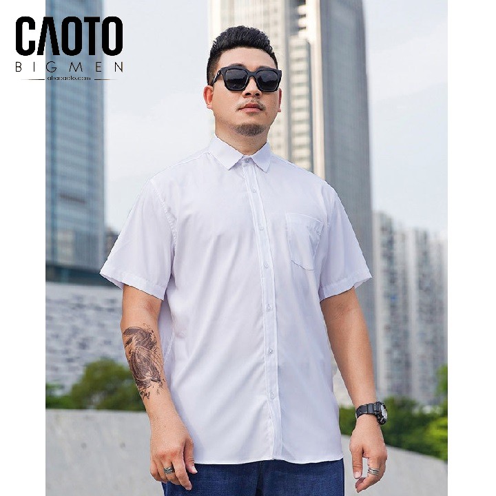 Áo Sơ Mi Trơn Big Size Nam Ngắn Tay Trắng – HÀNG CHÍNH HÃNG Size 2XL 3XL 4XL 5Xl 6XL 7XL 8XL | BigBuy360 - bigbuy360.vn