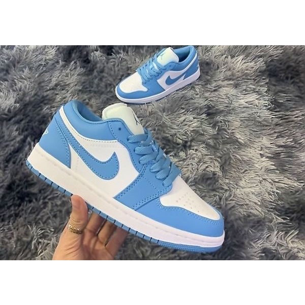 Giày Sneaker JORDAN 1 CỔ THẤP XANH DƯƠNG , Giày thể thao Jordan JD 1 Low Unisex full BOX + Bill