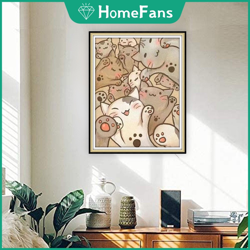 Bộ Tranh Đính Đá 5D Tự Làm 30x40cm / 40x50cm Hình Thú Đáng Yêu