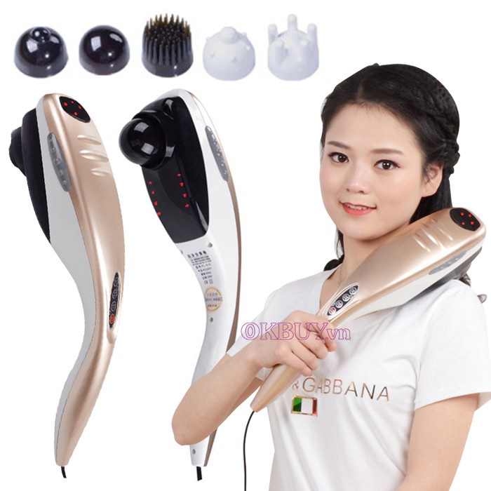 Máy Massage Cầm Tay Cá Mập 6 Đầu Puli PL-610B Chính Hãng