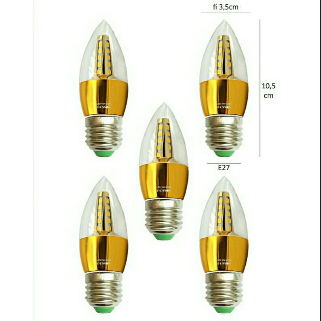 BÓNG LED NẾN 5W ĐUI E14, E27