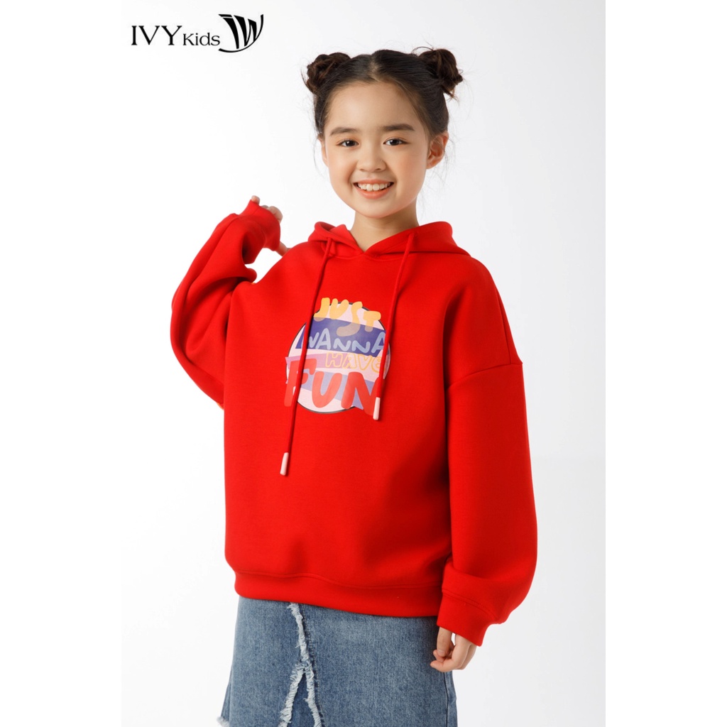 Áo hoodie bé gái Just Wanna Have Fun IVY moda MS 59G1471