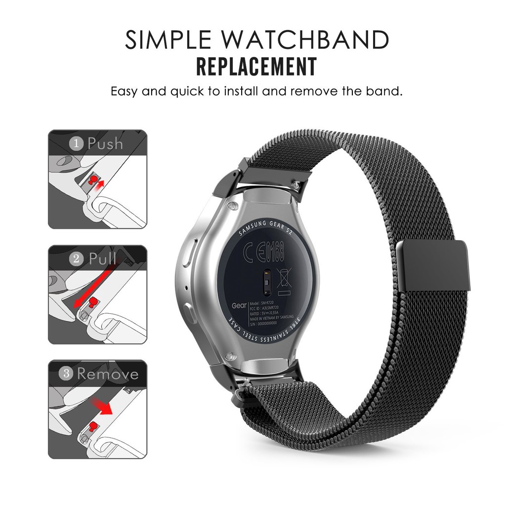 Dây đeo đồng hồ Milanese chất liệu inox sành điệu cho đồng hồ thông minh Garmin Venu Sq