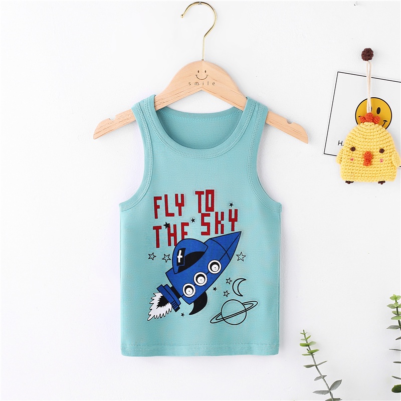 Áo Ba Lỗ Cotton Thời Trang Mùa Hè Dành Cho Bé Trai 100-160cm