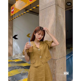 Set áo tay bồng + chân váy