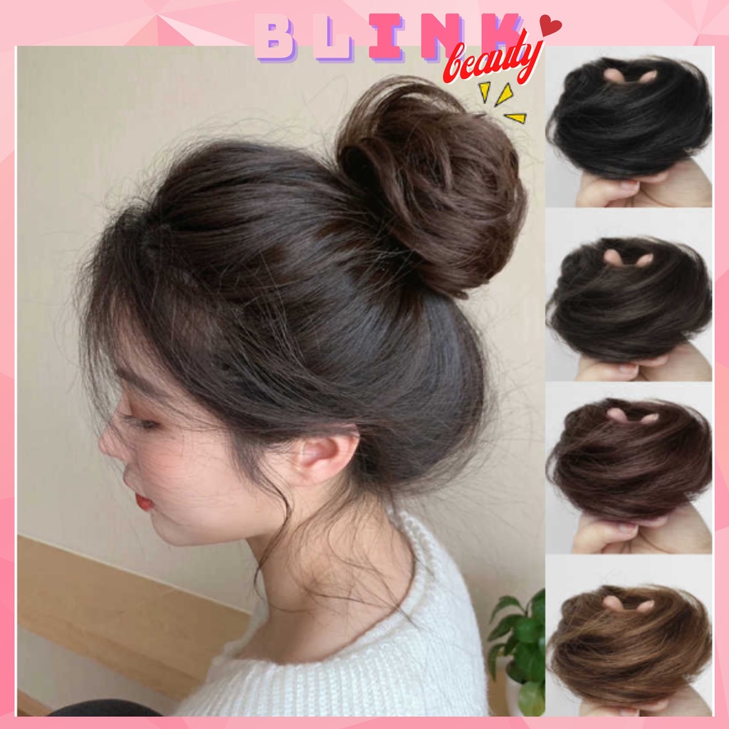 Tóc giả búi rối tròn xoăn cho nữ màu sắc trung tính dạng cột dạng, kẹp dễ dàng sử dụng 223FQ001/FQ03